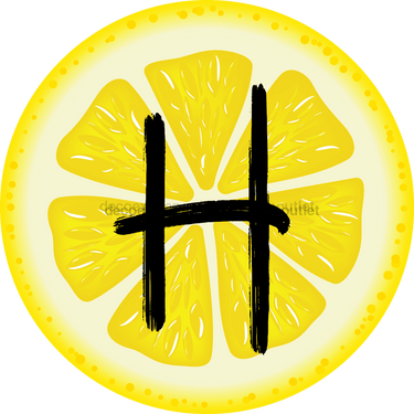 Personalized Lemon Sign Initial Monogram Decoe-4088-Dh-Custom 18 Wood Round H